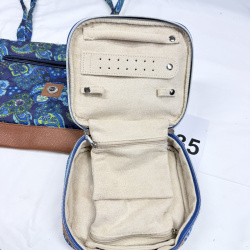 Lot 535: Stone Mountain quilted paisley tote bag with tags and Brighton "Find the Beauty" butterfly jewelry travel case