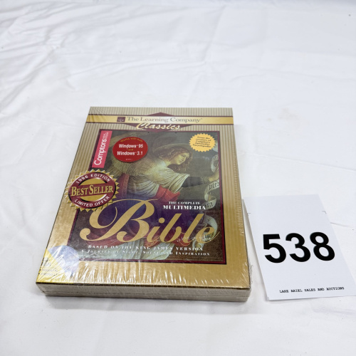Lot 538: 1996 The Learning Company Classics "The Complete Multimedia Bible" CD-ROM, Compton's New Media, King James Version, sealed