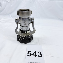 Lot 543: Vintage Powhatan B&I Works chrome fire hose nozzle, Ranson W.Va., adjustable Flush/60°/90° spray pattern