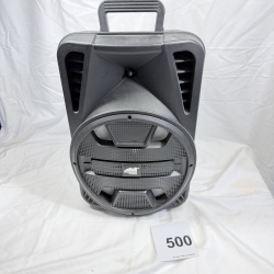 Sound Pro NDS-1232 portable karaoke speaker with Bluetooth TWS, FM radio, and remote, with charger and accessories