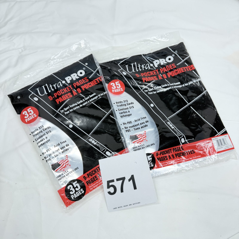 Lot 571: Ultra Pro 9-Pocket Pages, 35-Page Trading Card Binder Sheets (Set of 2), Holds 315 Cards Each, Made in USA