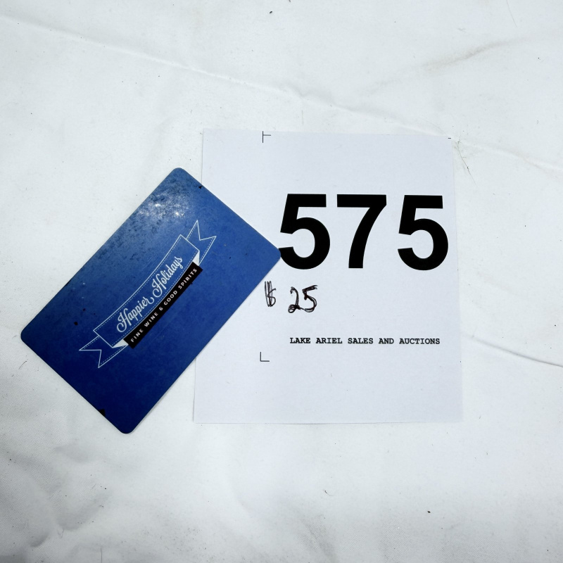 Lot 575: Fine Wine & Good Spirits $25 gift card
