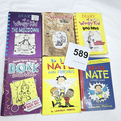 Lot 589: Children's book lot: Diary of a Wimpy Kid (Meltdown, Do-It-Yourself, Dog Days), Dork Diaries, Big Nate and Friends, Big Nate Strikes Again