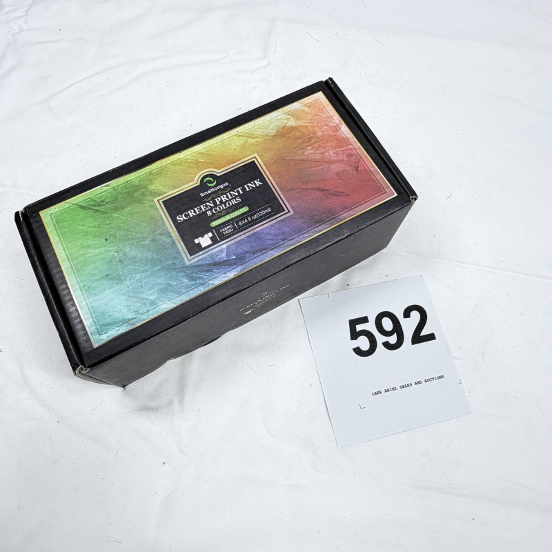Lot 592: Smalltongue Screen Print Ink 8 Colors set, Fabric/Tissu 4 fl oz jars, Premium Quality