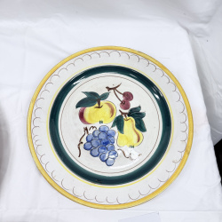 Lot 621: Vintage Stangl Pottery hand-painted fruit & tulip pattern plates, set of 3, Trenton NJ