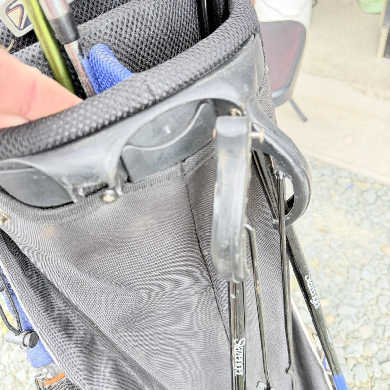 Lot 633: Slazenger cart golf bag with mixed iron set, Ben Hogan Radial & AFC wedges, headcovers, towel and ball