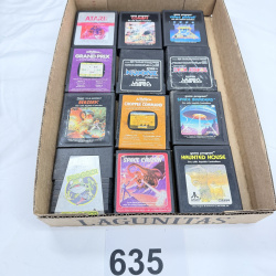 Lot 635: Vintage Atari 2600 & ColecoVision game cartridge lot (12): Combat, Space Invaders, Frogger, Donkey Kong, Zaxxon, Berzerk, Haunted House