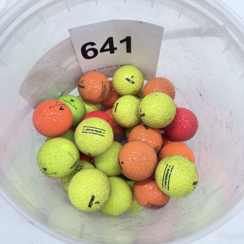 Lot 641: Bucket of mixed used golf balls, Nitro "Ultimate Dist" & Top Flite (approx. 24 balls)