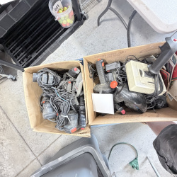 Lot 642: Vintage Atari 2600/CX2600 & ColecoVision console lot with Sears Tele-Games, controllers, joysticks and Coleco Roller Controller