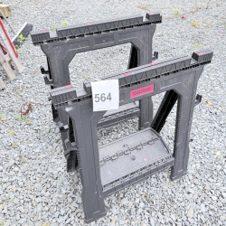 Lot 564: Task Force plastic folding sawhorses, pair