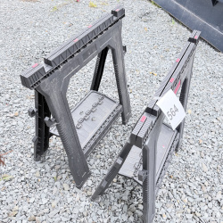 Lot 564: Task Force plastic folding sawhorses, pair